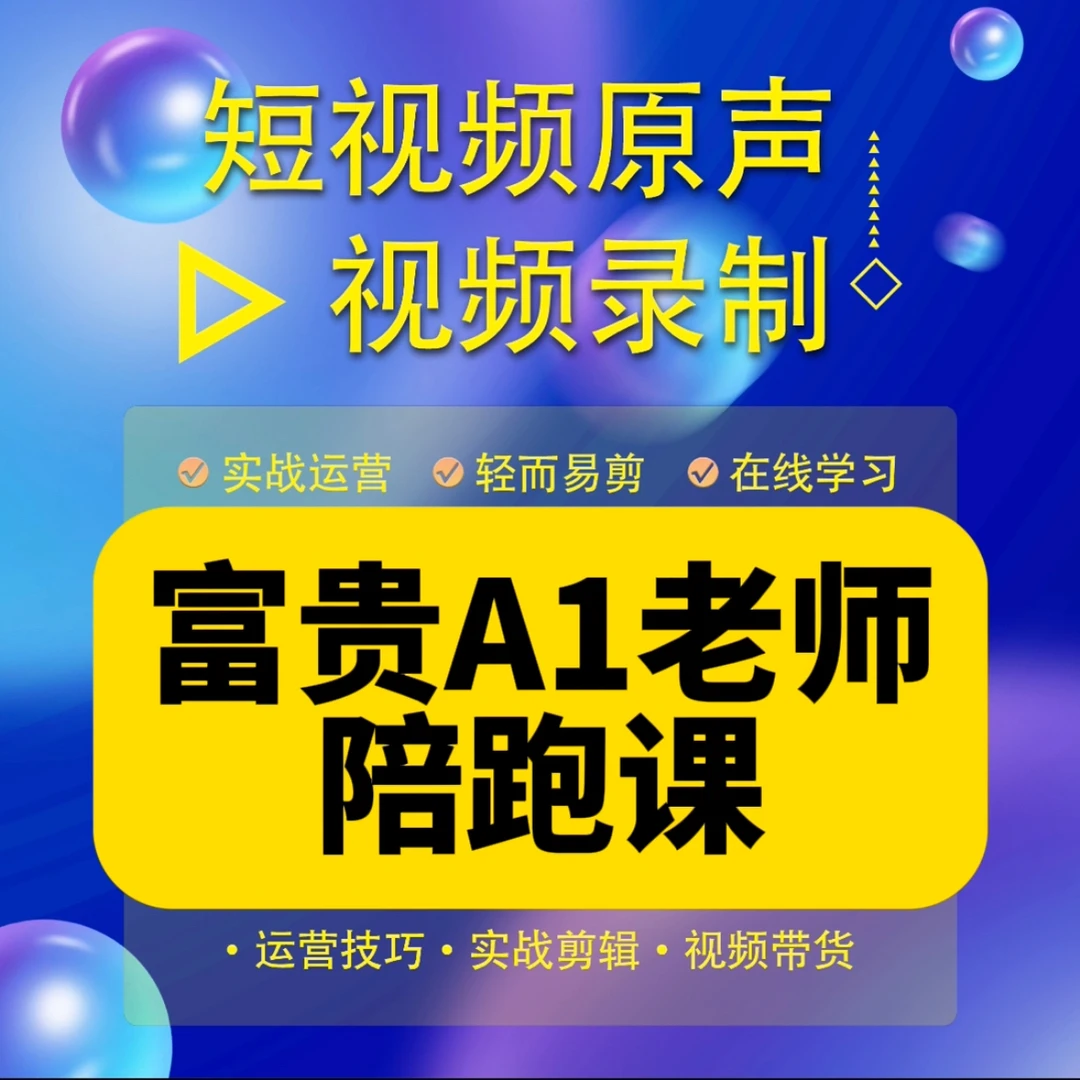 富贵A1老师实操陪跑课（报名通道）