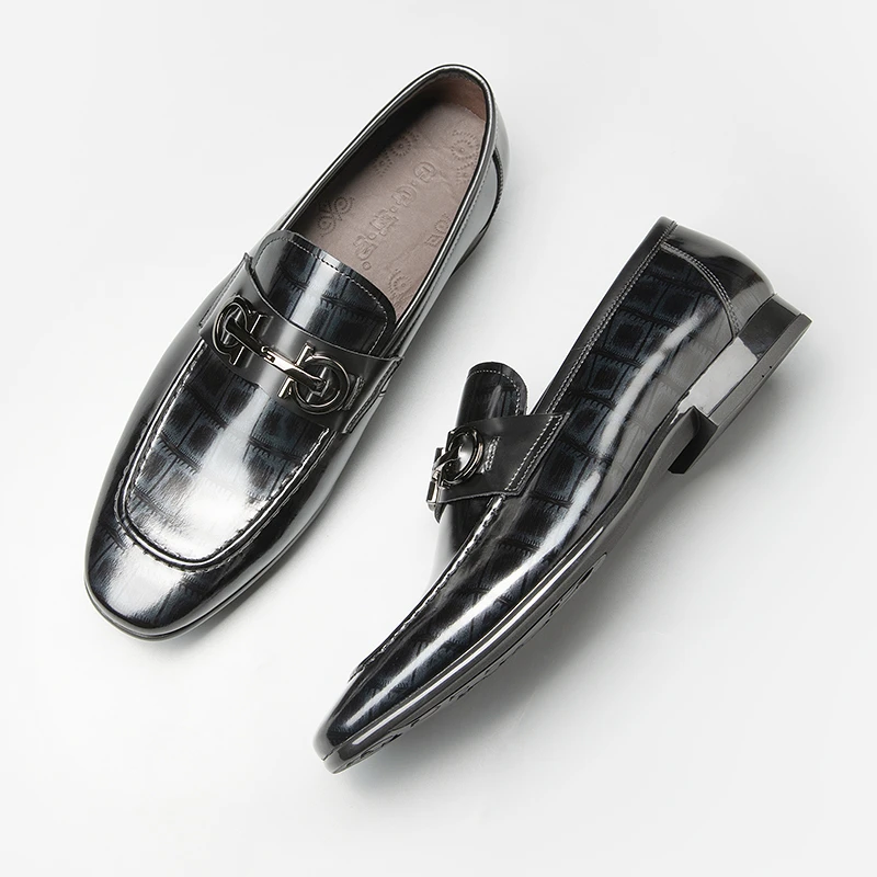 新款皮鞋男休闲鞋头层牛皮商务男鞋真皮透气英伦一脚蹬软皮鞋百搭