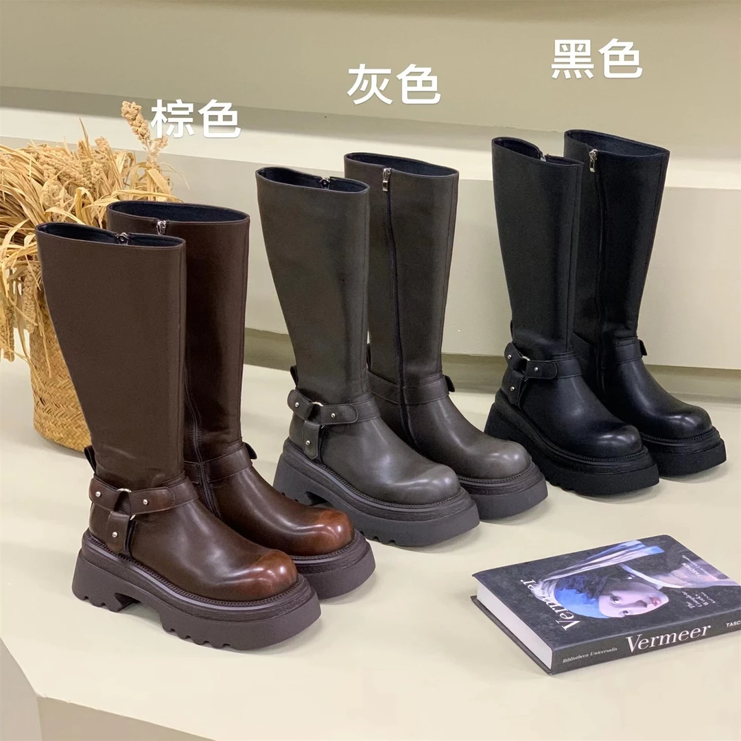 S70019女款绒里巴黎假日古典骑士靴(加绒)