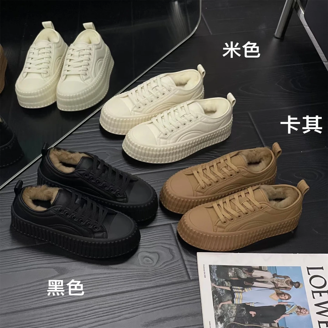 S80012女款绒里薄绒朱古力拿铁厚底饼干鞋