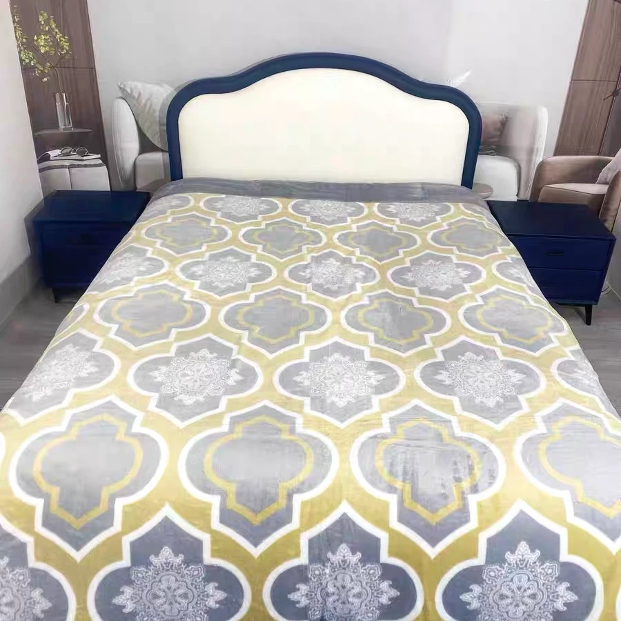 辉煌一生灯笼被定位印染牛奶绒加绒被子双人网红轻奢家用酒店简约