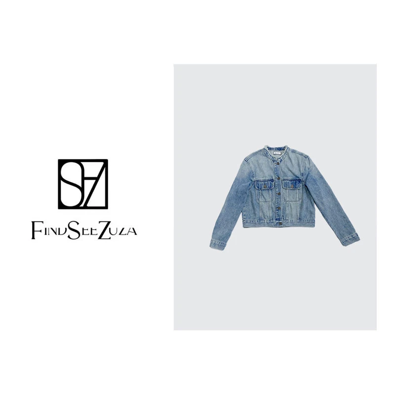 2025秋季新款设计师四季款水洗渐变色牛仔上衣女外套WT17