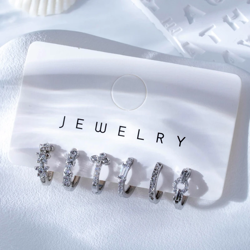 铜合金合成锆石耳饰 【794】微镶锆石耳垂耳扣耳圈