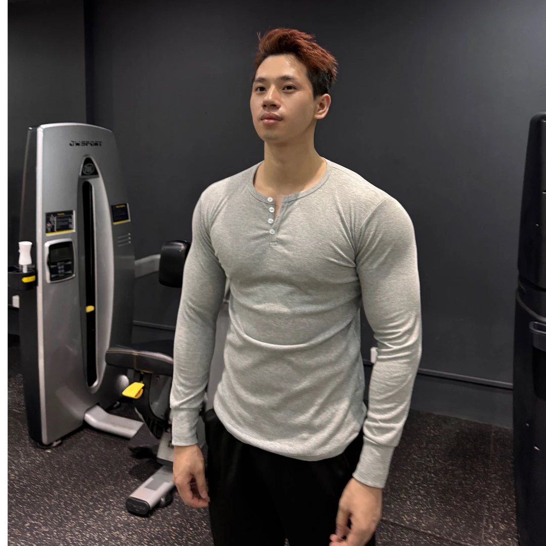 男士T恤春秋肌肉健身休闲运动长袖弹力T恤衫