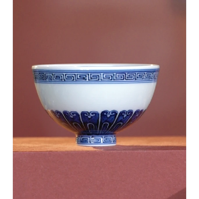 晓隐柴窑新品｜莲瓣鸡心杯｜120ml ｜景德镇手工手绘陶瓷茶杯茶具