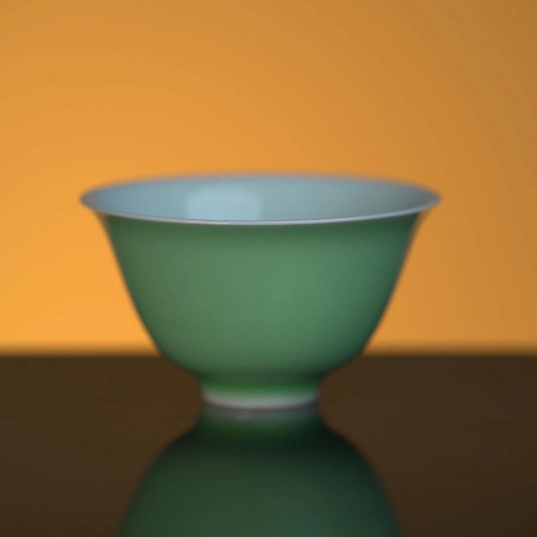 茶杯主人杯绿釉-撇口杯