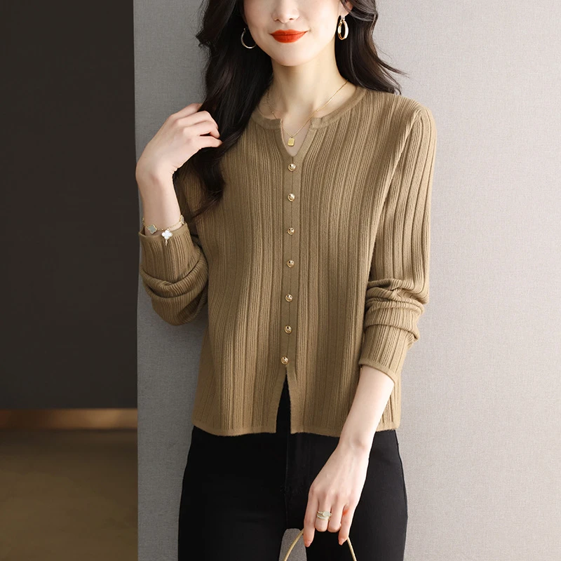 YY#薄款针织衫小个子短款配裙子早秋新款的上衣女长袖DY10199