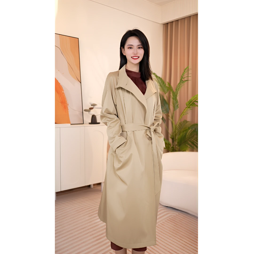 风衣显瘦气质时尚休闲百搭收腰中长款秋季206