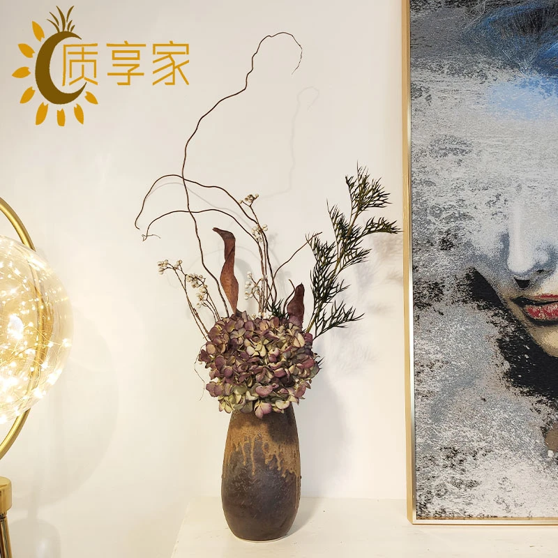 【慕生】高端轻奢花艺摆件莫奈绣球花客厅桌面样板间餐桌摆花