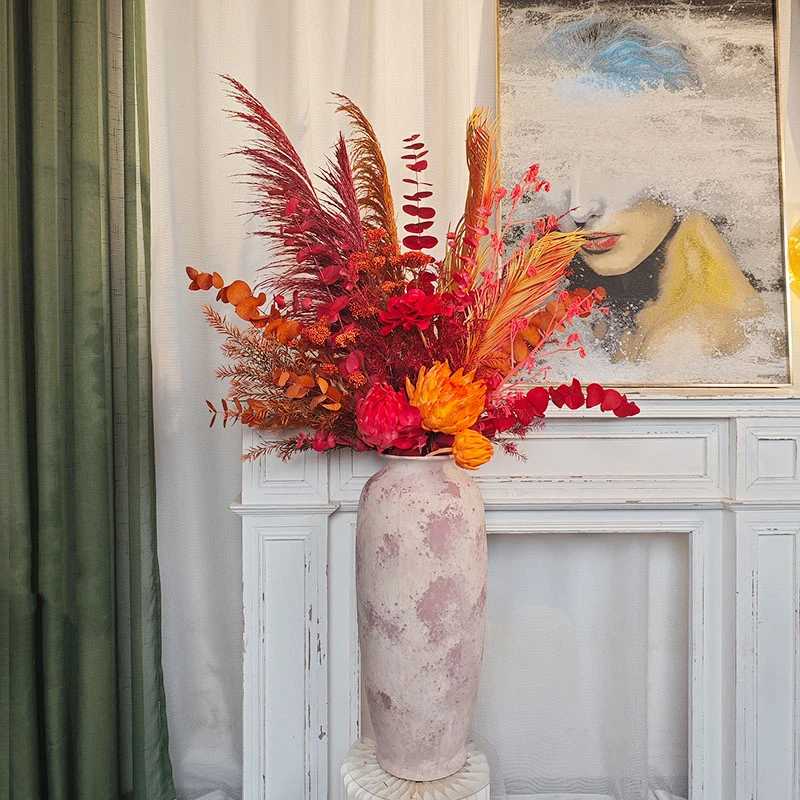 【金玉满堂】高端轻奢花艺摆件红色永生花客厅桌面样板间餐桌摆花