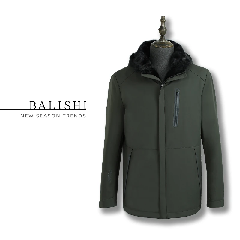 断码特价高端男士冬季保暖外套连帽风衣可拆卸整皮水貂内胆派克服