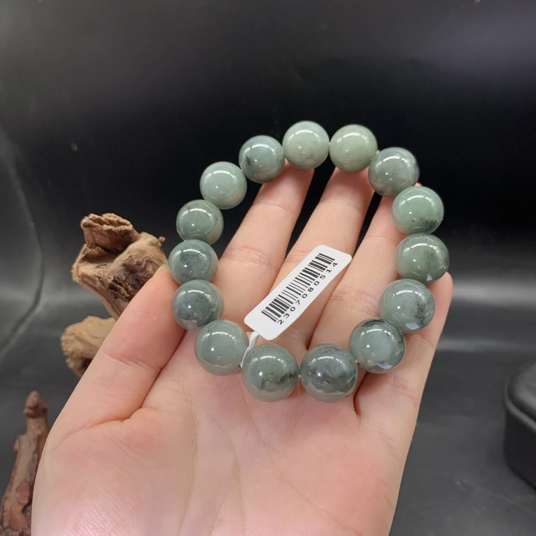 【甄选美物】缅甸A货翡翠手串RB34162，百搭时尚乌鸡渐变2307080514。