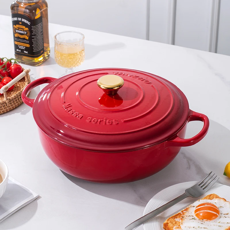 YANZAO/焱造铸铁珐琅锅28马萨系列焖炒锅