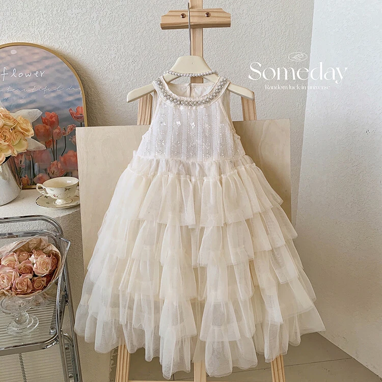 柚小蜜【波利】韩版夏季女童连衣裙洋气蓬蓬公主裙儿童夏装高端礼服