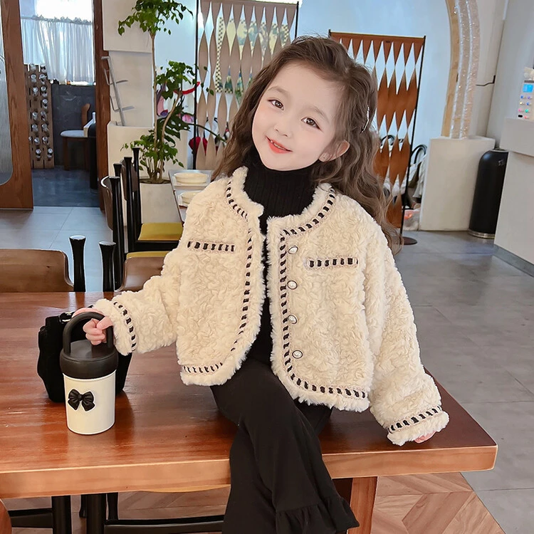 女童小香风外套秋冬2024新款童装女孩洋气冬装上衣儿童时髦上衣