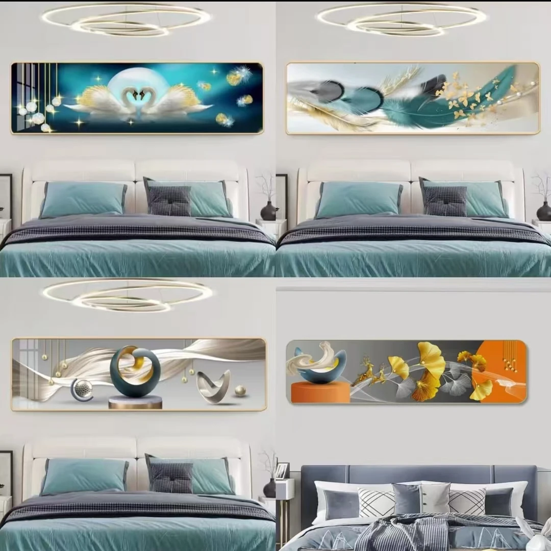 轻奢主卧画卧室床头画装饰画晶瓷镶钻装饰画捡漏合集