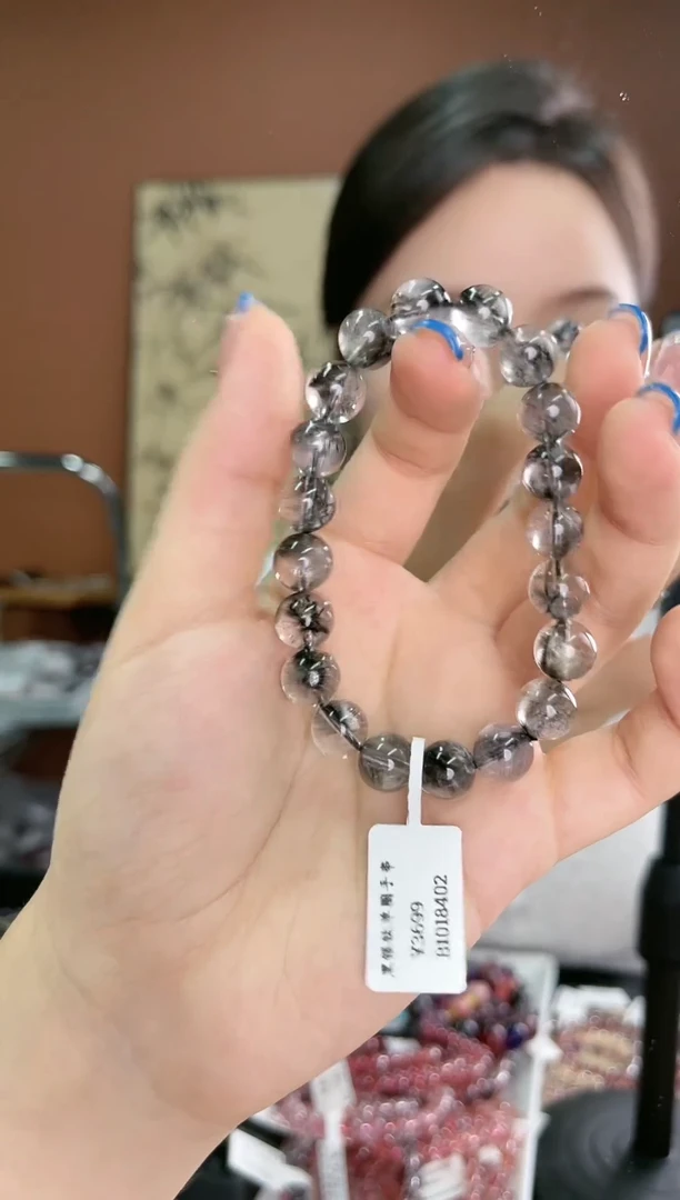 【闪购商品】水晶手串未镶嵌黑银钛单圈 9+ 多样性发一