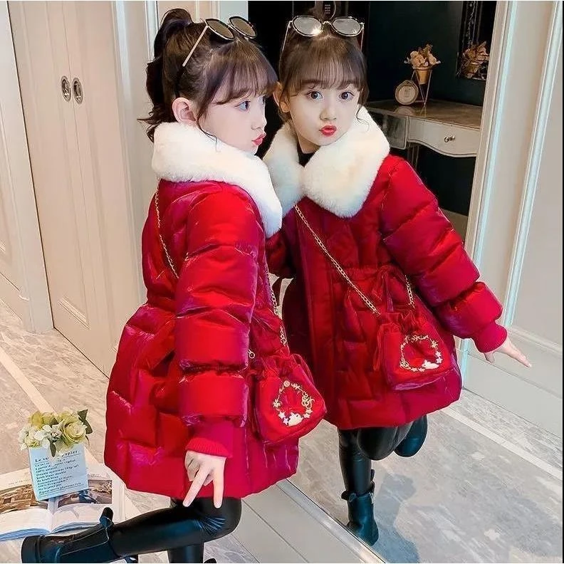 女童棉服外套2023新款洋气秋冬装儿童加厚棉袄女孩冬季棉衣潮