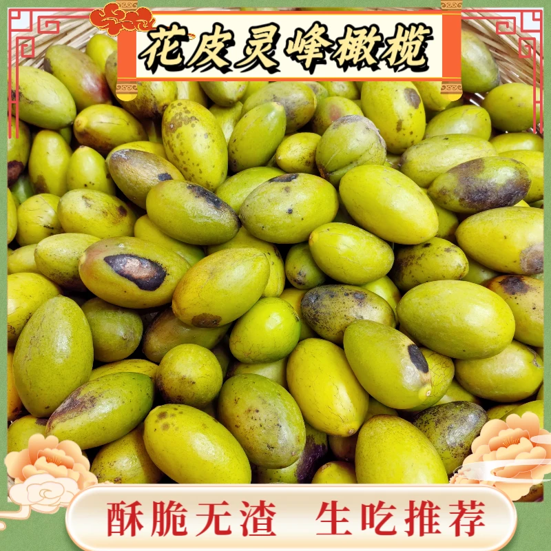 花皮灵峰橄榄青枣脆青橄榄酥脆无渣潮汕橄榄生吃零食甜橄榄家乡味