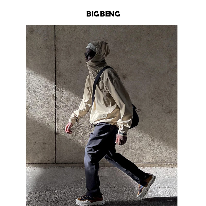 一人一鸟）Cleanfit 城市休闲通勤防风防水软壳夹克情侣连帽外套