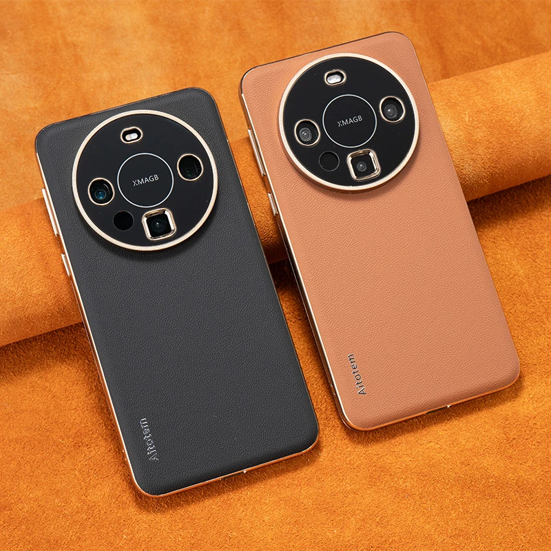 [真皮头层牛皮]适用华为Mate80Pro+手机壳mate60精孔防摔高级感男