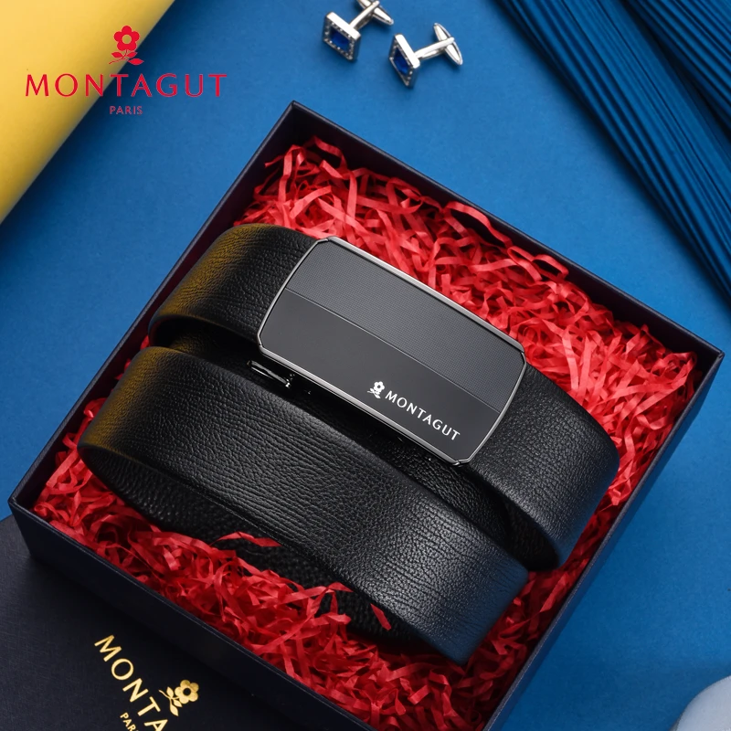 断码清仓梦特娇真牛皮皮带男士腰带自动扣送爸爸送男友裤带礼盒