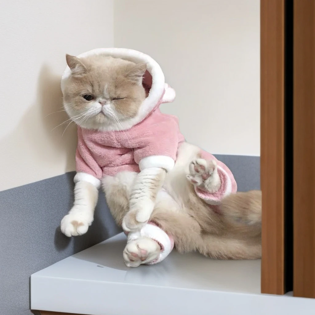 猫咪衣服冬装保暖狗狗布偶英短小猫宠物新年可爱搞笑防掉毛四脚衣