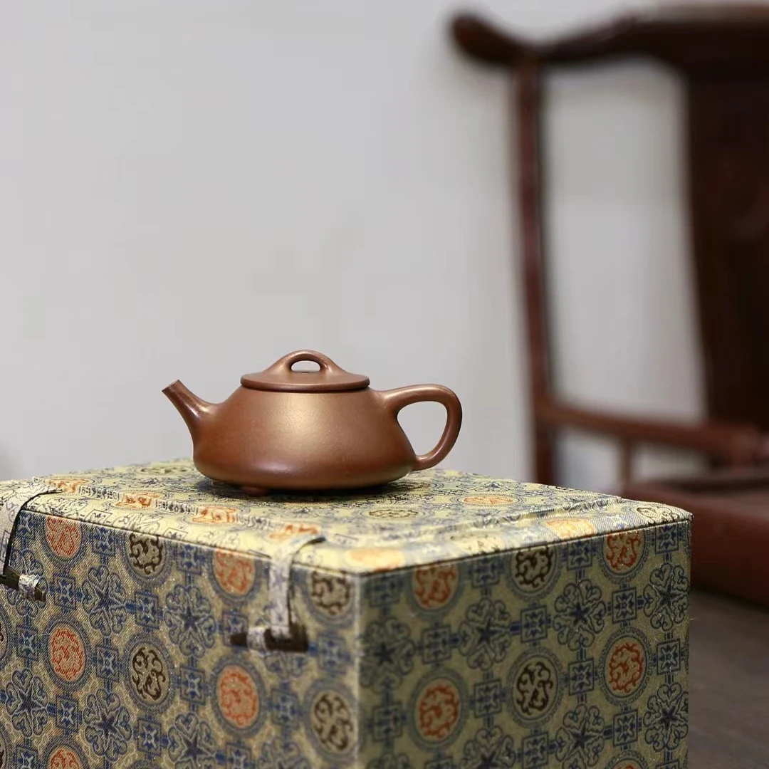 宜兴原矿五号井底槽清 平盖石瓢 130ml高温网孔14 小容量 纯手工