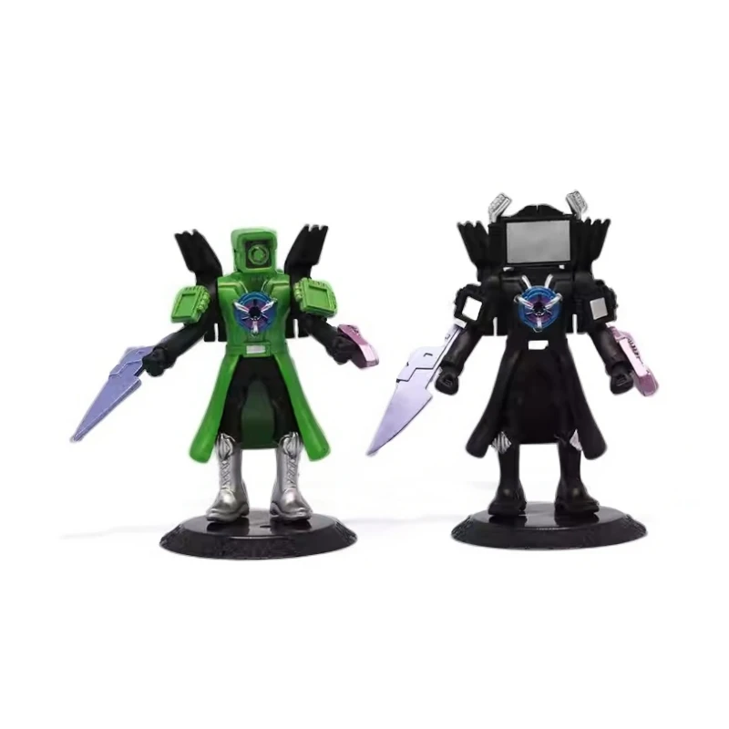 关节可动绿色泰坦监控人黄金时钟王手办男孩儿童玩具马桶人模型