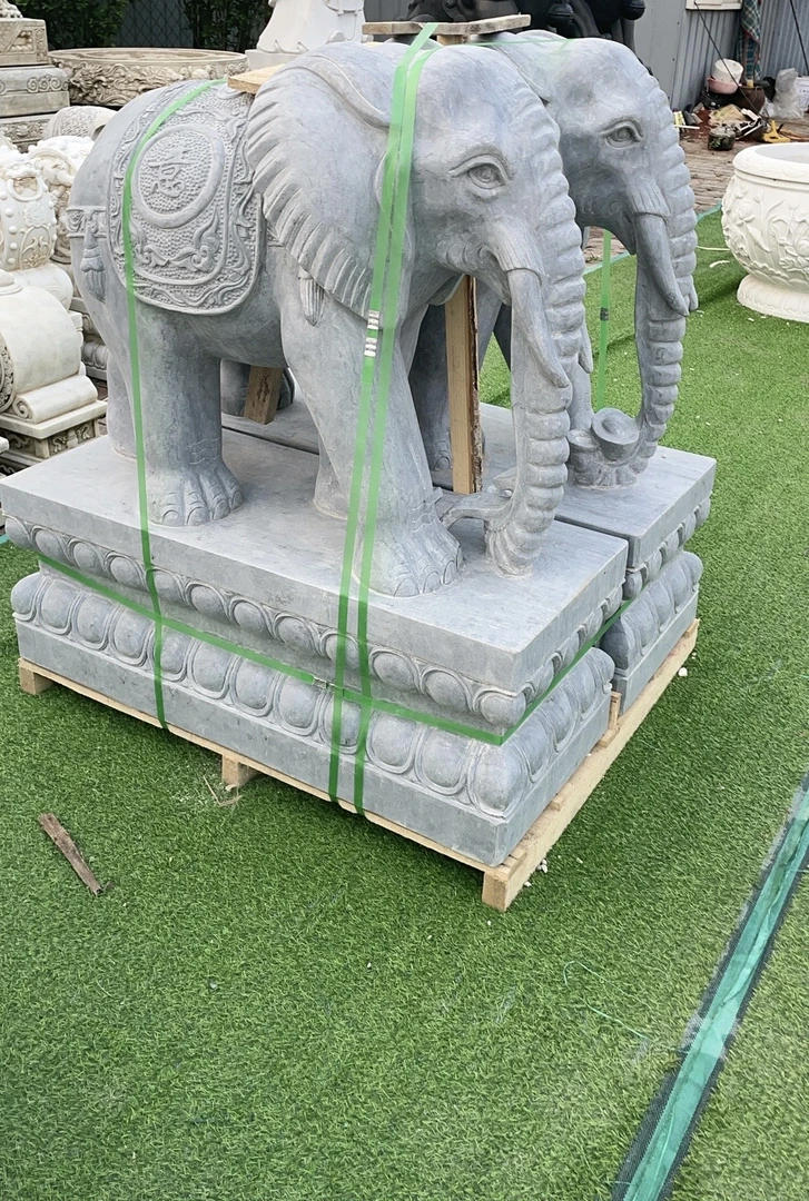 青石象高60天然青石整石雕刻