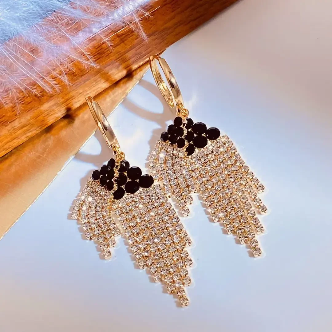 925银针耳饰 高级感流苏气质时尚耳环J754