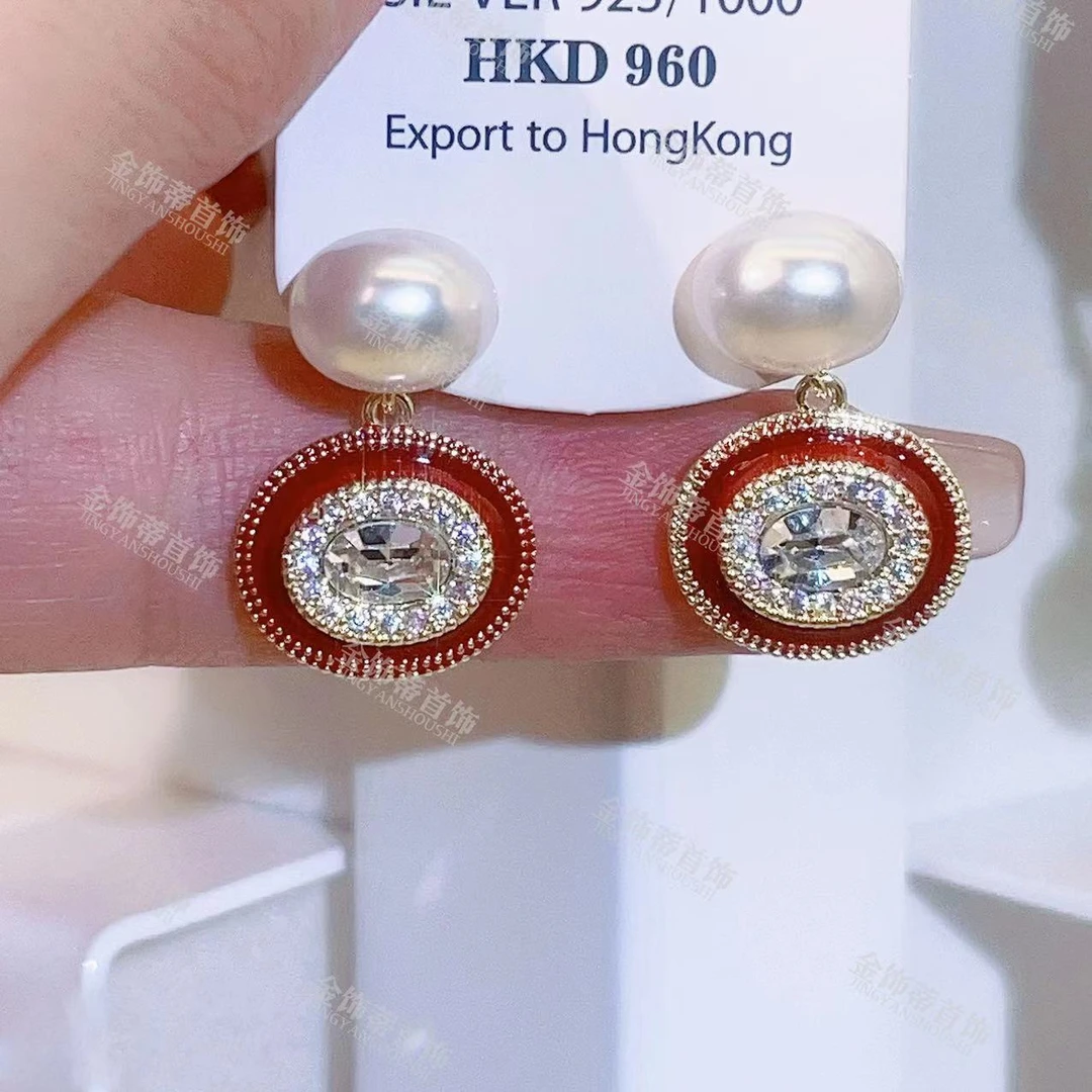 铜合金合成锆石耳饰 气质时尚经典轻奢百搭精致简约小众耳环J218