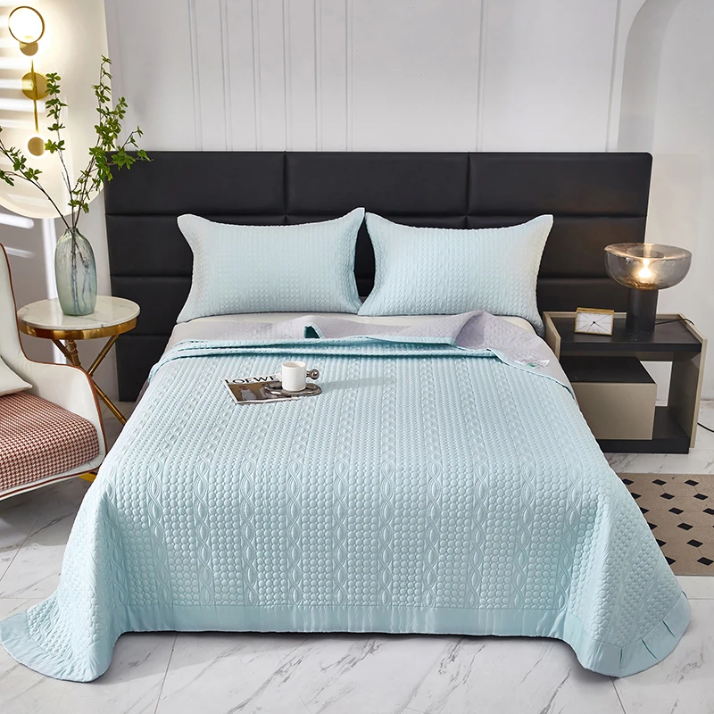 【LAMER】淳竹纯色绗缝夹棉透气防滑加厚床盖三件套可机洗