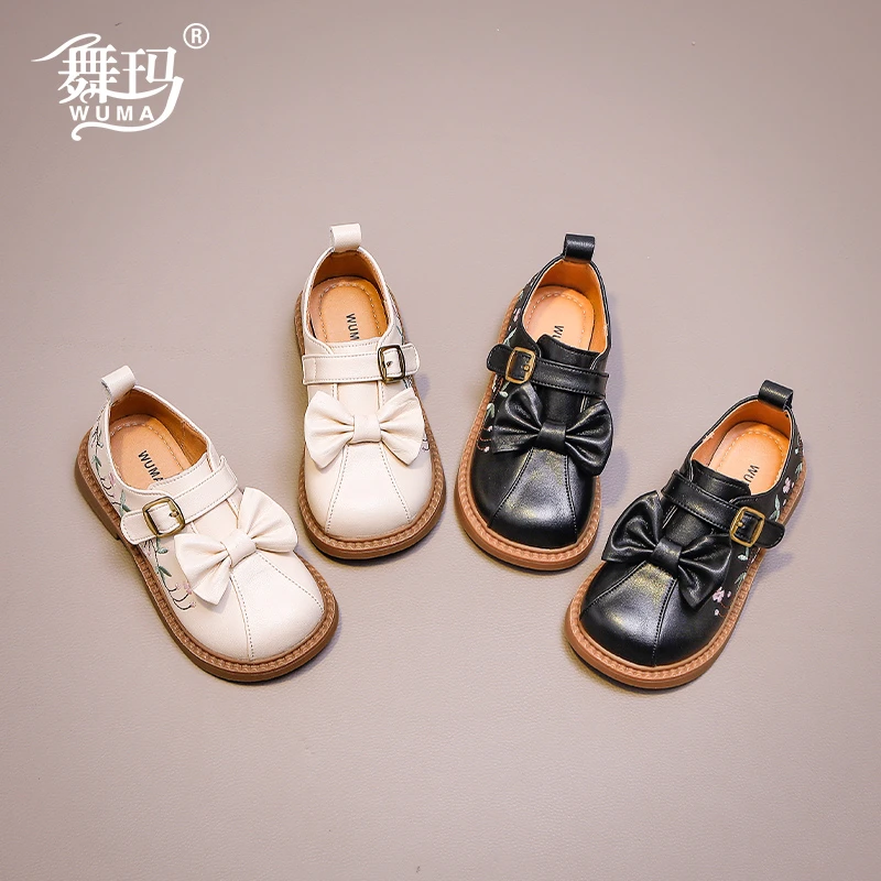 女童鞋子儿童真皮公主鞋2024新款春秋款小女孩秋季软底皮鞋433478