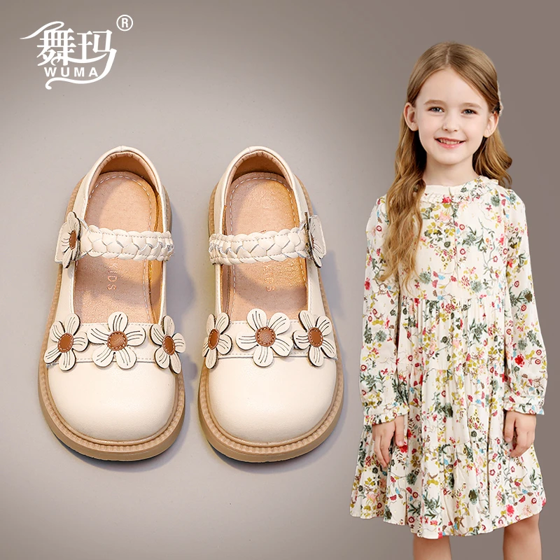 舞玛女童鞋儿童鞋子公主鞋2024新款秋季小女孩软底皮鞋单鞋233594