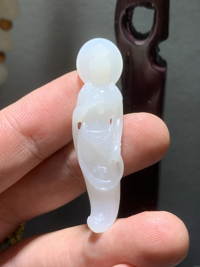 羊脂玉 玉观音 重量6.7克