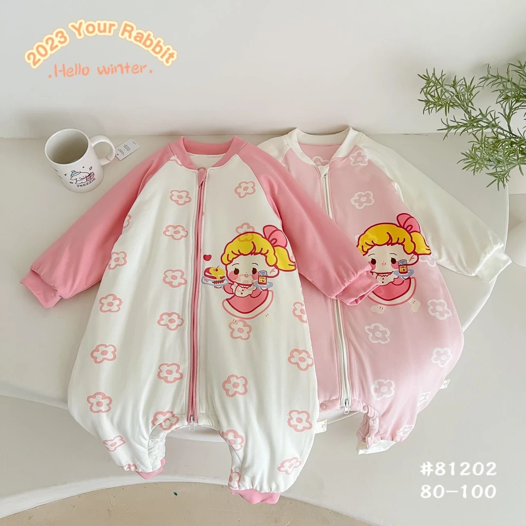 玥儿兔薄棉睡袋秋冬