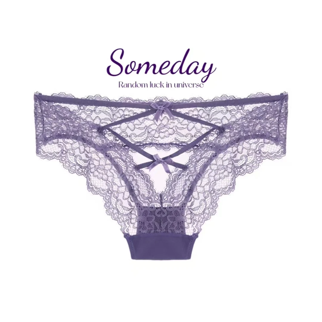 【暗夜女神】镂空系带性感软糯小蕾丝纯欲夏季薄款时尚诱惑女士内裤