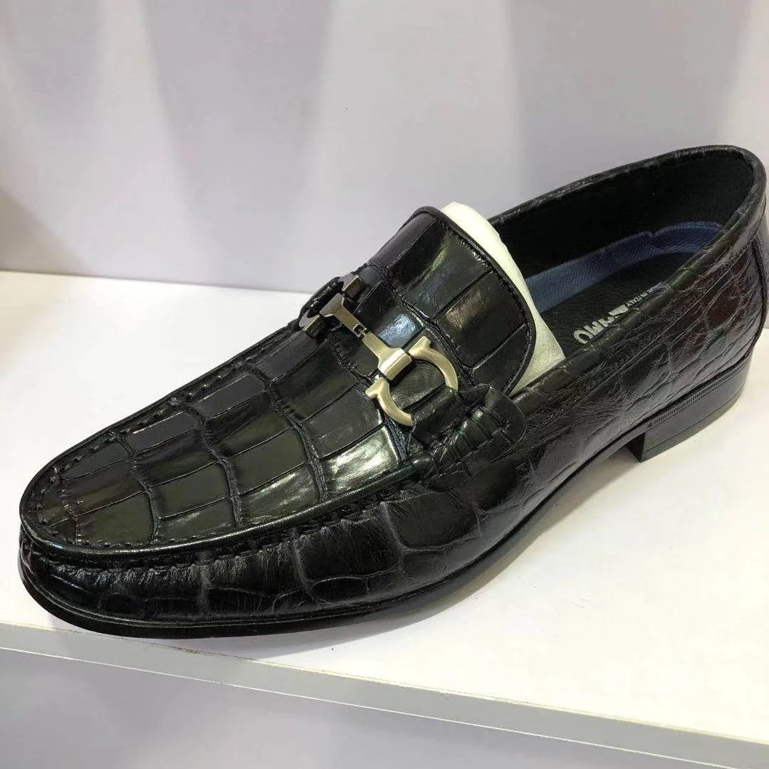 真鳄鱼皮男士正装休闲男防滑时尚百搭1803-123款