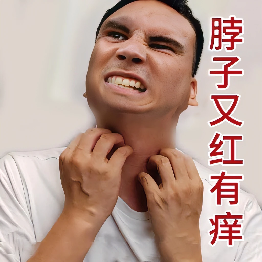 脖子上起疙瘩红痒刺挠神经性皮肤发红干皮块儿护理止痒抑菌软膏