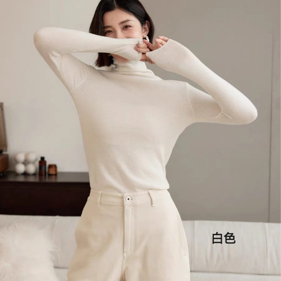 8803新品发布高领常规款精纺羊毛打底衫