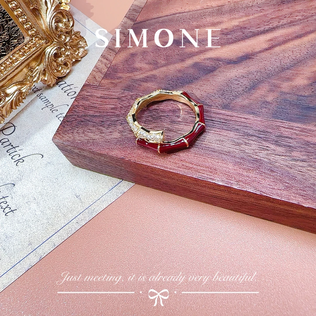 铜合金锆石戒指 5064 法★【红色竹节】秋冬 ALIX 爱丽斯 限定 戒指