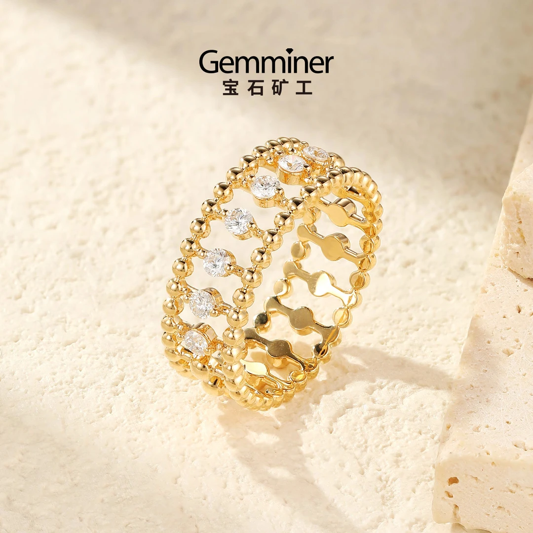 宝石矿工18k钻石戒指