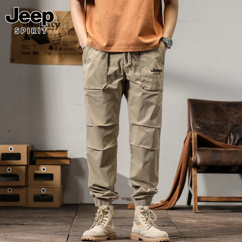 JEEPSPIRIT2203工装长裤男士四季运动大码百搭宽松束脚休闲裤