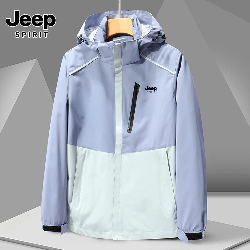JEEPSPIRIT风衣女款春秋外套情侣登山服防水风衣男士夹克 889