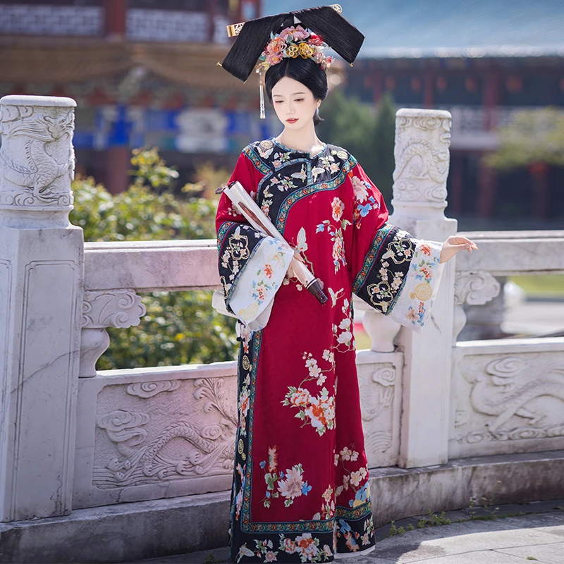 原创清代女装格格服氅衣旗装旗女满绣中国风摄影 非汉服