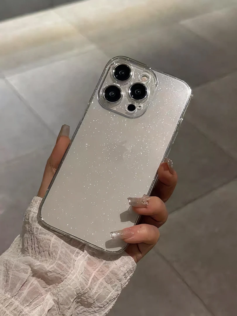 ins简约仙女闪粉适用苹果15promax手机壳iphone14plus/13全包12透