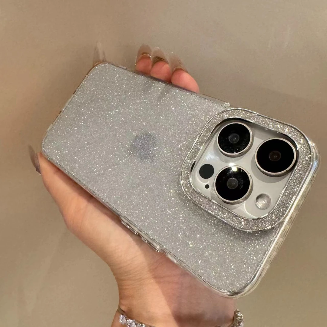 高级感轻奢闪粉适用苹果15promax手机壳iphone14pro/13全包12女款