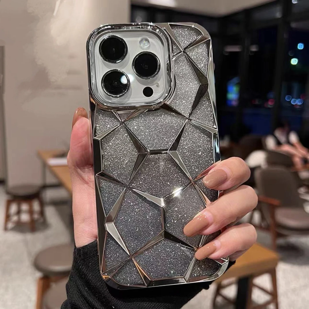 高级感闪粉水立方iphone15promax手机壳适用苹果14/13全包12女11