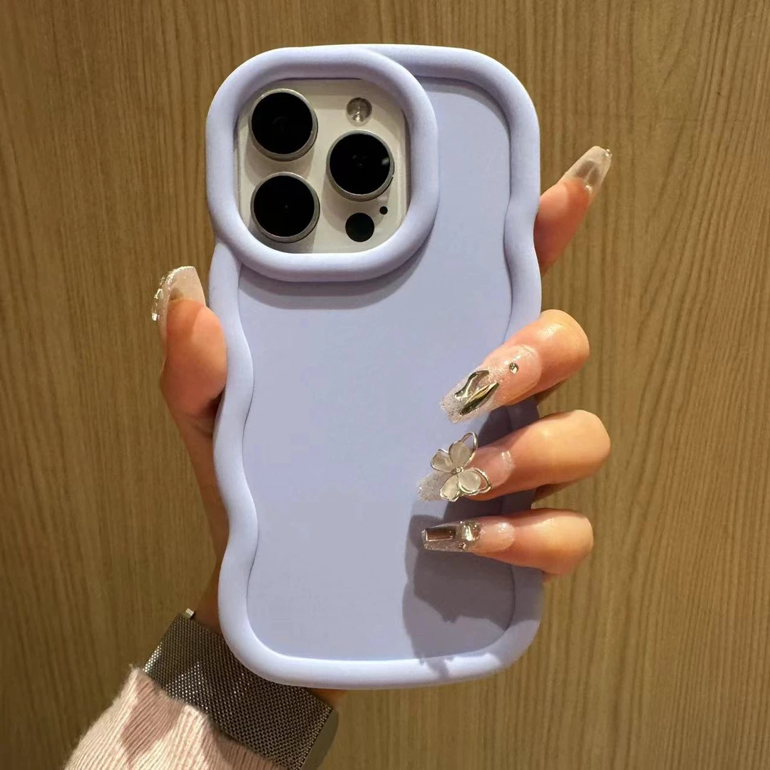 新款马卡龙波浪适用苹果15promax手机壳iphone14plus/13全包12/11